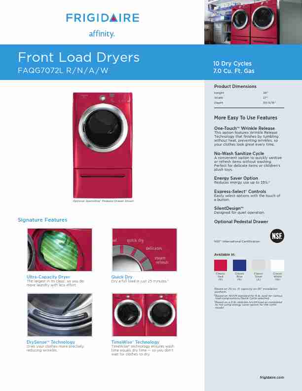 Frigidaire Clothes Dryer FAQG7072L-page_pdf